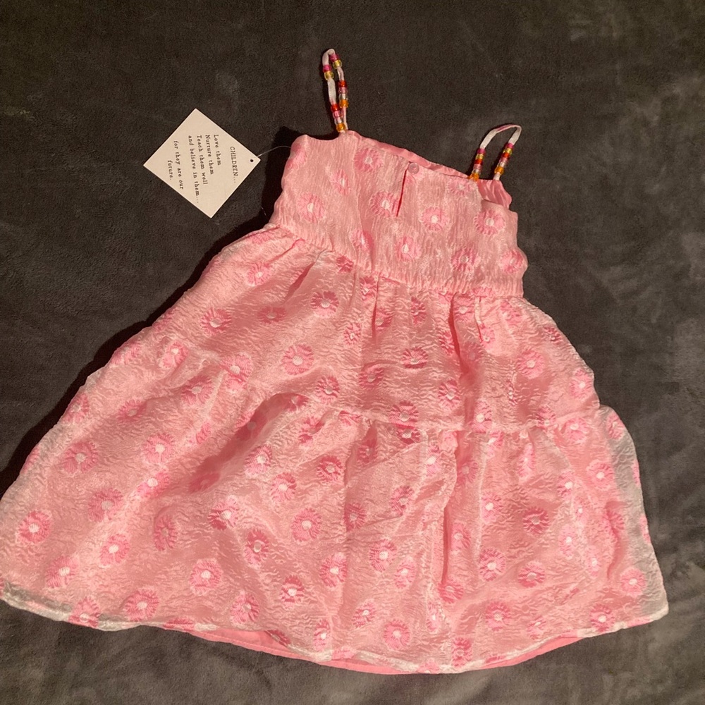 Pink Sleeveless Spaghetti Strap Sundress - Picture 1 of 5